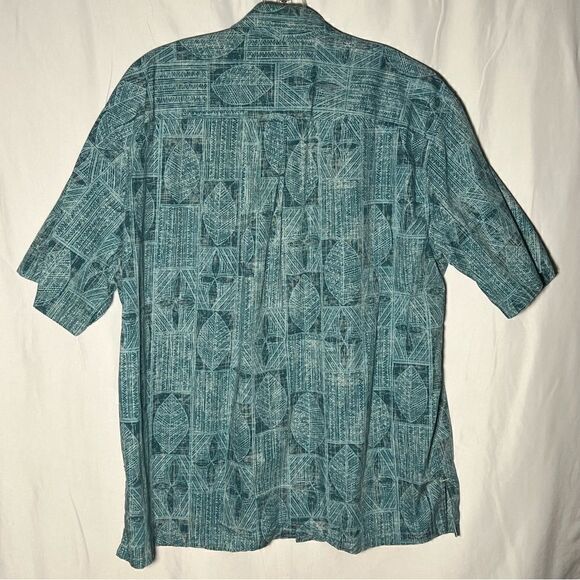 Cooke Street Honolulu Hawaiian Casual Button Down Green Tribal Leaf Shirt XL - Picture 6 of 6